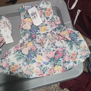 Ralph Lauren Floral Sleeveless Dress in White, Pink & Yellow